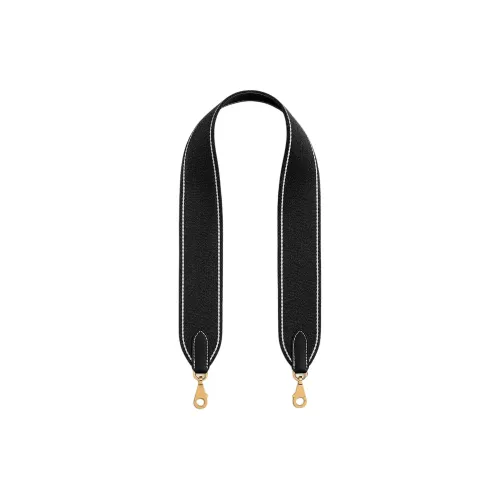 HERMES Wooly Sellier Canvas с Epsom Телячья кожа And Коробка Телячья кожа Сумка Ремень Женские Черный Белый Черный