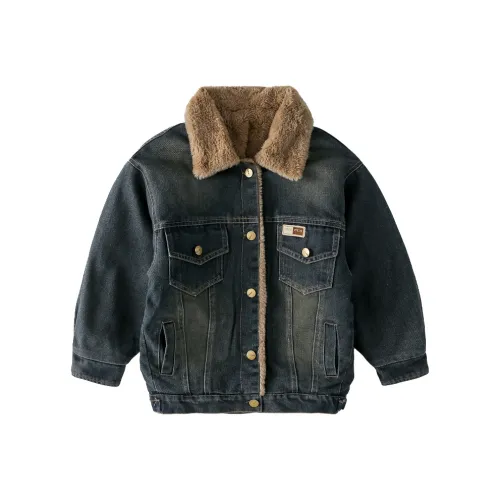 RHOBESAM Модный Kids 24086 Кроличий мех Деним Куртка Цвет изображения Kids Куртки