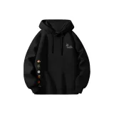 [Осенний Зимний ☆ Все-Флис] Черный (Ма Кемпинг Наклейка Логотип на груди_Низ Правая сторона)