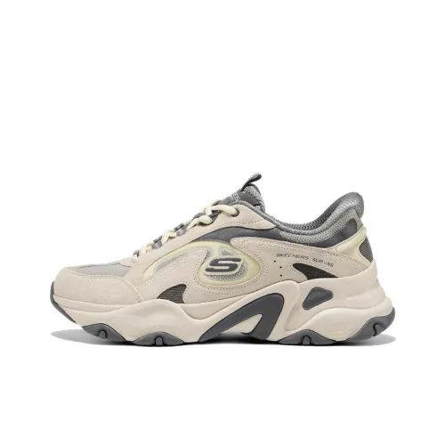 Skechers D'LITES 5,0 Амортизация и Дышащий Низкий Топ Толстая Подошва Мужские Светло-Серый Черный