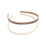 Минималистский стиль, ткань, вязаный ободок, белый + коричневый