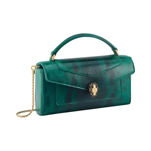 BVLGARI Блестящая сумка Karung женская зеленый агат