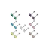 Многоцветные серьги-гвоздики, семь предметов