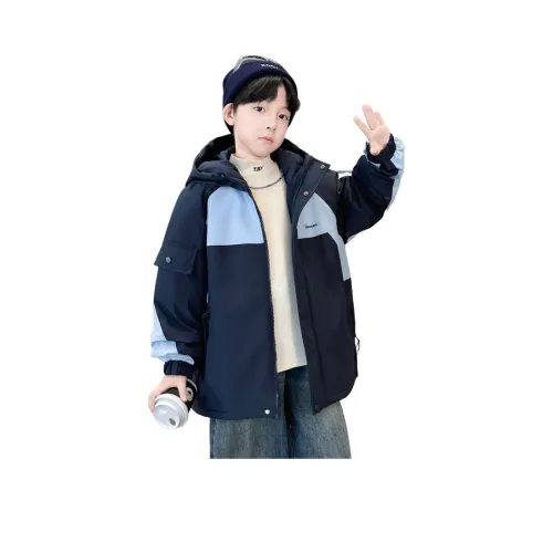 Lanza Повседневный хлопковый пуховик зимний темно-синий подростки