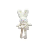 Цветочное платье с ушками кролика, белое