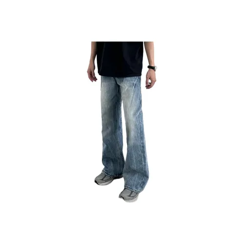 DAFK Ice Blue Semi Elastic Waist Men's Jeans DAFK Ледяной Синий Полу-Эластичный Пояс Мужские Джинсы