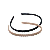 Минималистский стиль, ткань, вязаный ободок, черный + коричневый