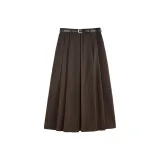 Кофейный шерсть, с оборками, длинная юбка