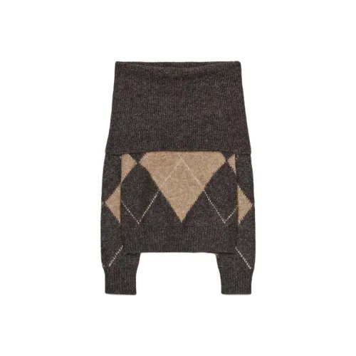 ZARA Серый Бежевый Женский Трикотаж