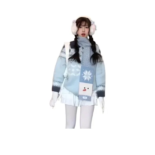 YICHEN Синий Кардиган Женский Трикотаж