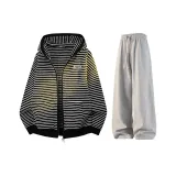 Комплект одежды (Черный топ + Серые штаны)