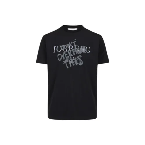 Айсберг Черная Мужская Рубашка T
