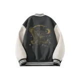 [Thickened и Fleece-Lined Бейсбольная Куртка] Темно-Серый (Mf Компас Starlight Спина Логотип)