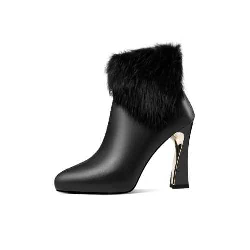 Puppytown Узкий каблук ворсистый высокие каблуки женские