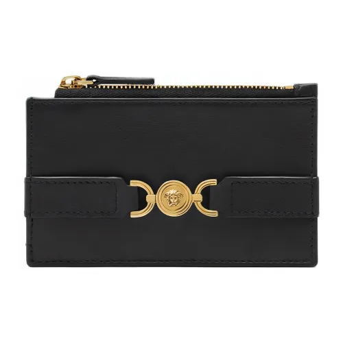 VERSACE Medusa '95 Коровья кожа Держатель для карт Женский Черный Золотой