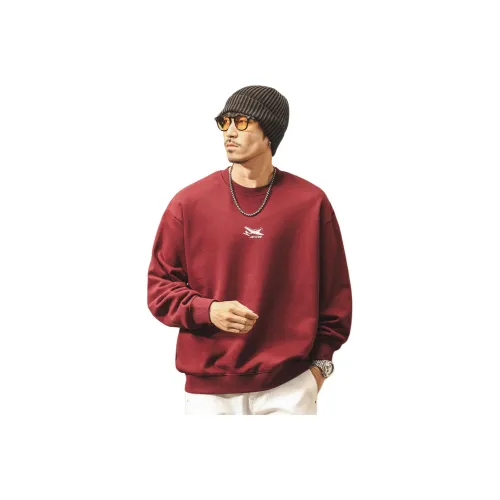 JIELEINUO Бордовый Мужской Свитшот