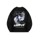 Чёрный длинный (Длинный свитшот, стиль позиционирования: свитшот)