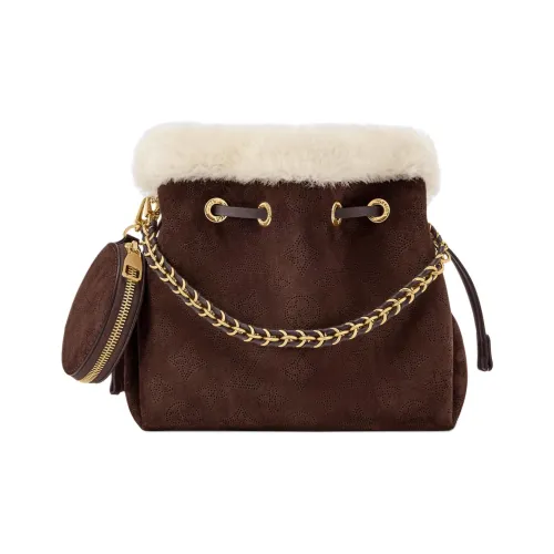 LOUIS VUITTON Bella Замша Телячья кожа Сумка через плечо Сумка на плечо Женская Шоколад