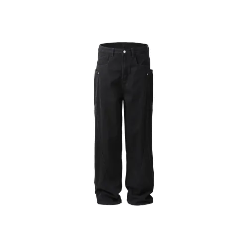 JFU Мужские черные джинсы