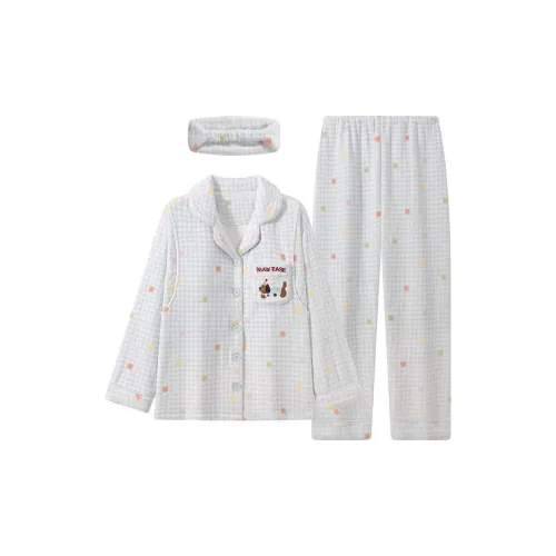 JINXU Синий Женские Пижамные Комплекты