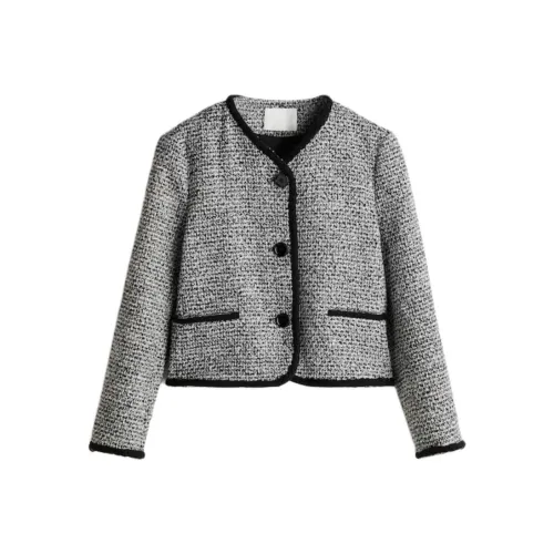 H M Черный Белый Смешанный Цвет Женские Куртки