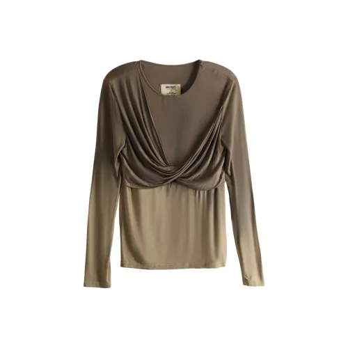 UMA WANG Коричневый Женские T-рубашки