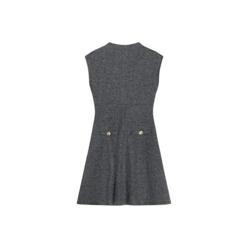ZARA Темно-серый Женские Платья без рукавов