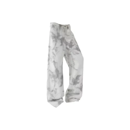 SNEIKLAU Белый Серый Унисекс Джинсы