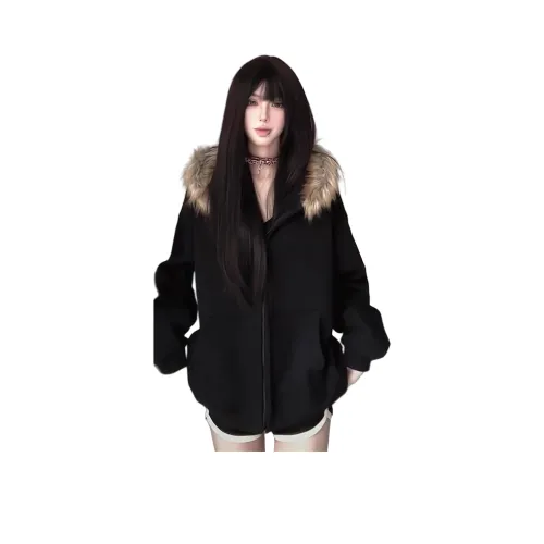 LANGQING Черный Женский Свитшот