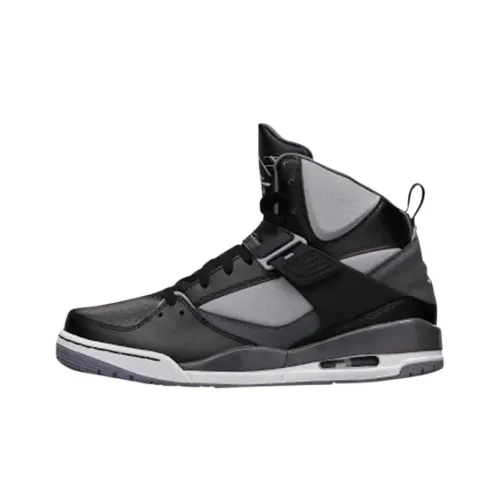 Jordan Flight 45 High Топ Винтажные Баскетбольные Кроссовки Мужские Черные Серые