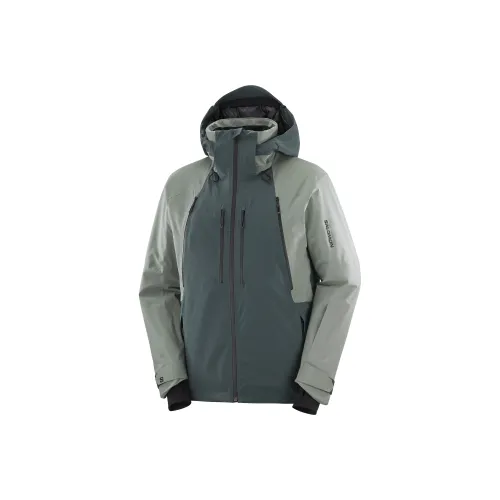 SALOMON Зеленый Стена Серо-зеленый Мужская Лыжная Куртка