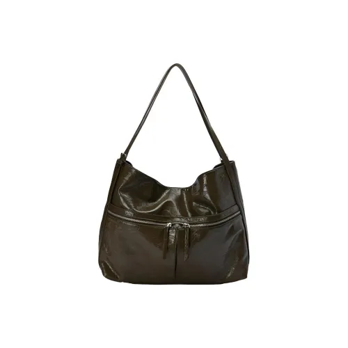 URBAN REVIVO Сумка через плечо из искусственной кожи большая женская темно-коричневая зеленая