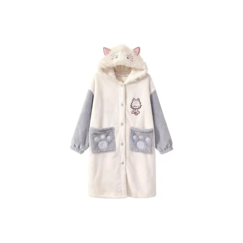 Daiyindie Осенне-зимние пижамы Robe для сна Женские Утолщенный флис с коралловым флисом Теплый