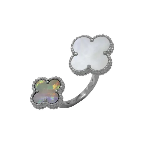 Van Cleef Arpels Alhambra Four Leaf Lucky Series Металл Кольца Женское Серебро