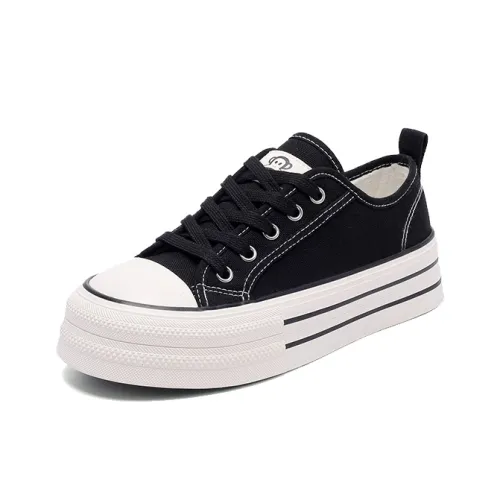 PAUL FRANK Высота Увеличивающая Устойчивая к Износу Низкий Топ Повседневная Обувь Женская Черная