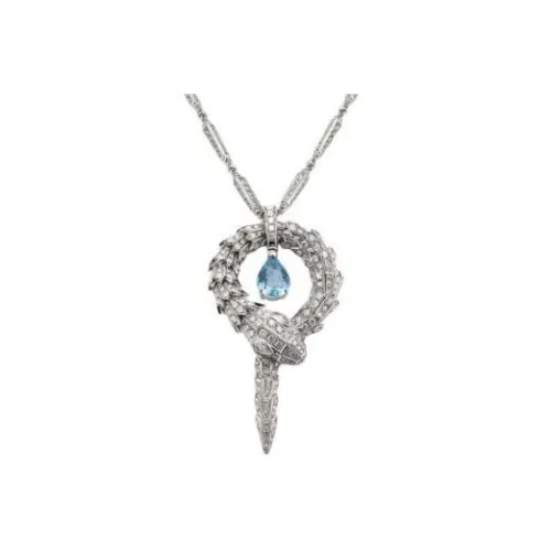 BVLGARI Serpenti Series 18К Белое золото Ожерелье Женское Серебро