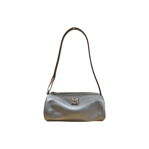 TORY BURCH Virginia Переработанный нейлон Цилиндрическая сумка Сумка на плечо Стандартная Маленький размер Женская Сланцево-серый цвет