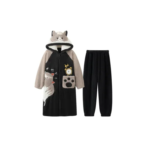 ЮЙЧЖАОЛИНЬ Sleep Халат Осенний и Зимний Мужской