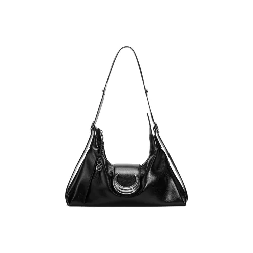 JELLYTOYBOY Коровья кожа Призрачный Луна Сумка-хобо Сумка через плечо Обычный Женские Черный