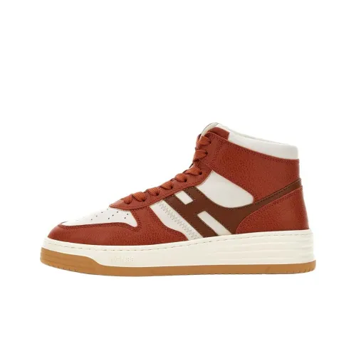 HOGAN H630 Высокие Кроссовки для скейтбординга Женские Белые Апельсиновые