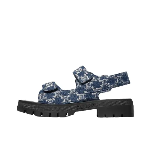 CELINE Leo Beach Sandals Women's Blue