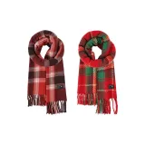 Кофейный красный, клетка + рождественский красный, зеленая клетка