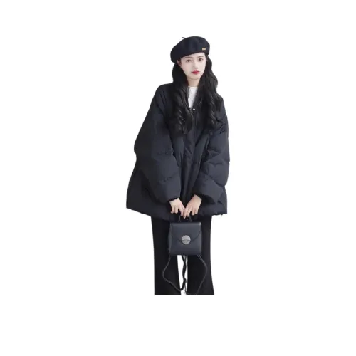 LANGQING Черный С подарками Wangqing Бренд Значок Женские Пуховики