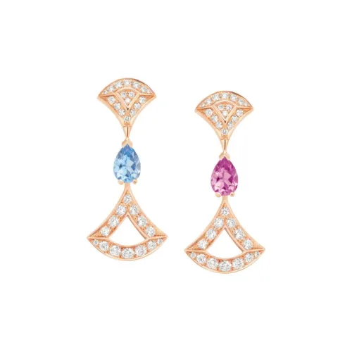 BVLGARI DIVAS' DREAM 18К Розовое золото Серьги Женские Синий красный