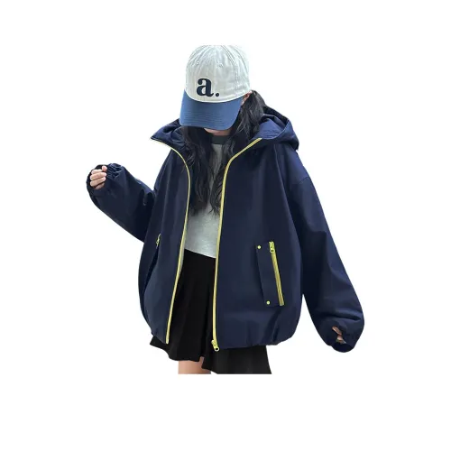 Rindu Хлопковый пуховик Осенний Корейский стиль Темно-синий Детский