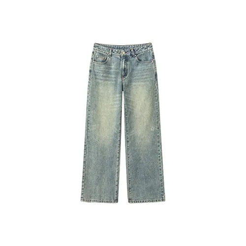 CHUU Medium Denim Blue Women's Jeans CHUU Средний деним синий женский джинсы