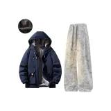 Темно-синий с флисовой подкладкой + светло-серый