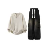 Абрикосовый топ + черные джинсы