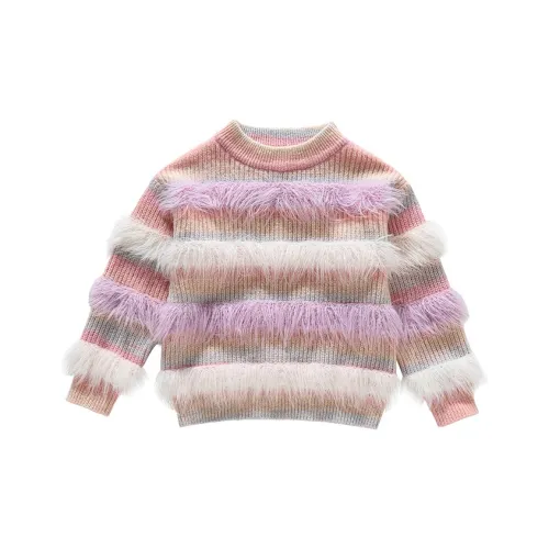 SHIBU Rainbow Elephant D2404 Флоковый Многоцветный Полосатый Пэчворк Свитер Изображение Kids Свитера