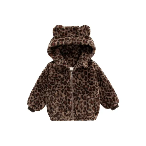 SHIBU Rainbow Elephant D2430 Leopard Print Утолщенный Wa Fleece Lined Sweater Изображение Цвет Kids Куртки